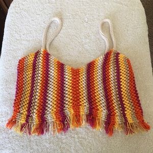 Zara Multi Color Crochet Crop Top